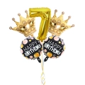 Kit de ballons couronne dorée et chiffre 7 pour décoration de 7ème anniversaire - Style Anniversaire Couronne Numéro 7 (4340467853294)