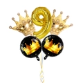 Kit de ballons chiffre 9 dorés avec couronnes pour décorations de fête d'anniversaire - Style Couronne Numéro 9 (4340467853286)