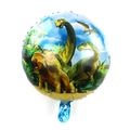 18-inch round dinosaur foil balloon with triceratops and pterosaur for party decor - Jurassic Jungle Style