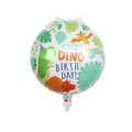 Runder 18-Zoll Cartoon Dinosaurier Folienballon für Geburtstagsfeiern mit Happy Dino Birthday Text - Partyhut Geburtstag Dinosaurier Stil
