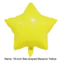 18 inch macaron yellow star foil balloon with metallic finish for birthday party decor - 18 Inch / Macaron Yellow