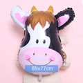 Palloncino mucca in alluminio 89x77cm bianco e nero con corna dorate per feste - Testa di Mucca Grande / Grande