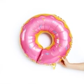 Grande palloncino a forma di ciambella rosa per decorazioni di compleanno vivaci - Ciambella Rosa