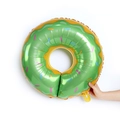Grande palloncino a ciambella in alluminio verde e oro per decorazioni di compleanno - Ciambella Verde