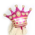 Grande palloncino a corona rosa in alluminio con pois dorati per decorazioni di feste - Corona Rosa Rosso