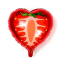 Heart-shaped strawberry foil balloon for summer fruit party decoration with realistic details - Strawberry