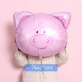 Palloncino in alluminio a forma di maialino rosa 76x71cm per decorazioni di feste - Grande Testa di Maiale / Grande