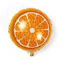 Vibrant orange slice round foil balloon with shiny finish for party decoration - Orange