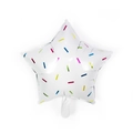 Palloncino a stella in alluminio bianco da 18 pollici con coriandoli colorati per feste - Stella Caramella