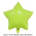 18 inch macaron green star foil balloon with metallic finish for birthday party - 18 Inch / Macaron Green