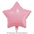 18-inch macaron pink star-shaped foil balloon for birthday party decorations - 18 Inch / Macaron Pink