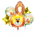 Jungle lion animal theme number 1 birthday balloon set for kids party decoration - Number 0 Monkey Theme Set (4311027120793)