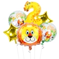 6-piece jungle safari 2nd birthday balloon set with lion and giraffe number 2 balloons - Number 2 Giraffe Theme Set (4311027120795)