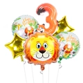 Jungle theme 3rd birthday balloon set featuring lion foil and orange number 3 - Number 3 Fox Theme Set (4311027120796)