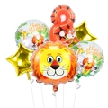 Jungle lion animal balloon set for kids birthday party with orange tiger stripe number 8 - Number 8 Tiger Theme Set (4311027120801)