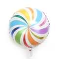 Palloncino rotondo in alluminio da 18 pollici con spirali colorate e strisce arcobaleno - Mulino a Vento Colorato