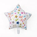 Palloncino a stella in alluminio bianco con stampe di stelle e fuochi d'artificio - Stella di Fuochi d'Artificio Bianca
