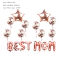 Set palloncini Best Mom oro rosa con stelle e coriandoli per decorazione festa della mamma - Set Best Mom Oro Rosa
