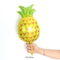 Detail of 45x23cm pineapple foil balloon with vibrant yellow and green party decor - Mini Pineapple
