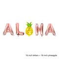 16-inch rose gold ALOHA foil balloon set with colorful pineapple for summer party decor - Pineapple Rose Gold ALOHA / 16"