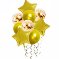 Close-up of rose gold star foil balloons and confetti latex balloons for party decoration - Gold Style 2