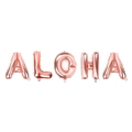 16-inch rose gold ALOHA foil balloons set for tropical summer party decorations - Rose Gold ALOHA / 16"
