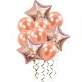 Rose gold party balloon set with star-shaped foil and metallic latex balloons for events - Rose Gold Style 1