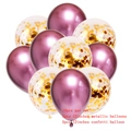 10pcs set of 12-inch purple metallic and gold confetti balloons for party decor - Rose Red Style 1