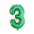 Globo de papel de aluminio verde número 3 de 32 pulgadas para fiestas de dinosaurios - 32 pulgadas / Número 3 (Embalaje Bolsa OPP)