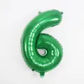 Ballon chiffre 6 vert de 32 pouces pour décoration de fête d'anniversaire dinosaure - 32 pouces / Chiffre 6 (Emballage Sac OPP)