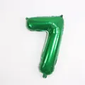 Ballon chiffre 7 vert métallisé en aluminium pour décoration de fête d'anniversaire - 32 pouces / Chiffre 7 (Emballage Sac OPP)