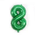 Ballon chiffre 8 vert métallisé pour décoration de fête d'anniversaire thème dinosaure - 32 pouces / Chiffre 8 (Emballage Sac OPP)