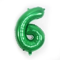 Ballon chiffre 6 vert métallisé pour décoration de fête d'anniversaire dinosaure - 32 pouces / Nombre 6 (Vrac)