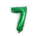 Ballon chiffre 7 vert métallisé en aluminium pour décoration de fête d'anniversaire - 32 pouces / Nombre 7 (Vrac)