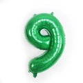 Ballon chiffre 9 vert en aluminium brillant pour décoration de fête de dinosaure - 32 pouces / Nombre 9 (Vrac)