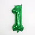 Ballon chiffre 1 vert émeraude métallisé pour décoration de fête thème dinosaure - 32 pouces / Chiffre 1 (Emballage Sac OPP)