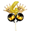 Kit 5 ballons anniversaire avec chiffre 4 doré et ballons couronne pour la fête - Style Couronne Numéro 4 (4340467853281)