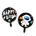 Detailansicht von Astronauten- und Happy Birthday-Weltraum-Folienballons für Partys - 18-Zoll Schwarzer Astronaut Geburtstag