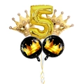 Kit de ballons couronne dorée et chiffre 5 pour décoration de 5ème anniversaire - Style Couronne Numéro 5 (4340467853282)