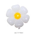 Large daisy foil balloon in white and yellow measuring 111x104cm for party decor - Large White Daisy