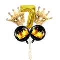 Kit de ballons couronne dorée chiffre 7 avec ballons noirs pour décoration d'anniversaire - Style Couronne Numéro 7 (4340467853284)