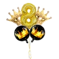 Kit ballon chiffre 8 couronne dorée avec ballons noirs pour déco d'anniversaire - Style Couronne Numéro 8 (4340467853285)