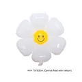 White daisy flower balloon with yellow smiley face center, large 76x83cm party decoration - Medium White Daisy (Smiley Style)