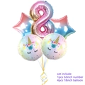 Rainbow gradient number 8 balloon set with unicorn stars for 8th birthday party decor - Star + Gradient Number 8