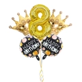 Kit de ballons couronne dorée et chiffre 8 pour décoration de 8ème anniversaire - Style Anniversaire Couronne Numéro 8 (4340467853295)