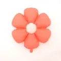 Coral pink daisy flower shaped foil balloon with white center for festive party decor - Medium Matte Pink Daisy