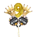 Set de ballons dorés numéro 9 avec couronnes et ballons Joyeux Anniversaire pour fête - Style Anniversaire Couronne Numéro 9 (4340467853296)
