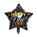 Stervormige Happy New Year folieballon in zwart en goud voor oudejaarsavond decoratie - 18 Inch Nieuwjaarsster Strepen