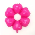 Pink daisy aluminum foil balloon with heart-shaped petals and white center core - Medium Rose Red Daisy