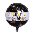 Zwarte Happy New Year folieballon met goud vuurwerk decoratie voor nieuwjaarsfeest - 18 Inch Vuurwerk Nieuwjaar